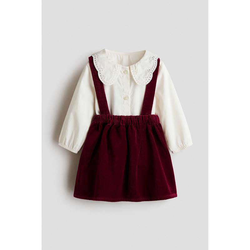 H&M Girls Red 2-Piece Blouse and Skirt (4-6 Months)