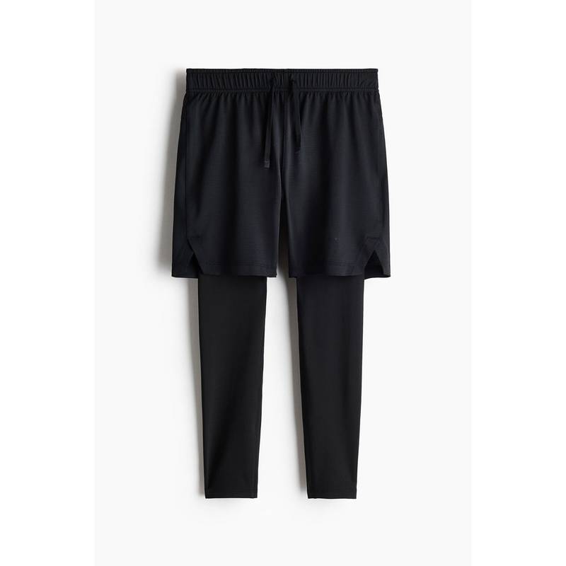 H&M Boys Black Layered Football Tights With Thermomove (6-7 Years)