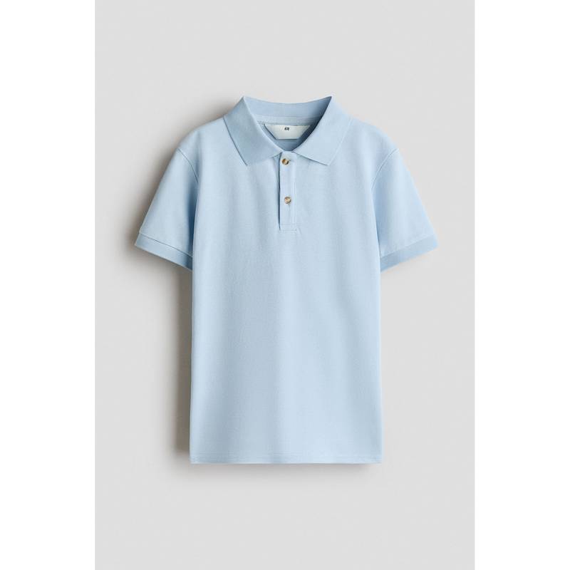 H&M Boys Blue Cotton Piqu Polo T-Shirt (8-10 Years)