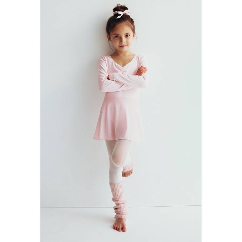 H&M Girls Pink 2-Piece Leotard And Skirt Dance Set With Drymove (4-6 Years)