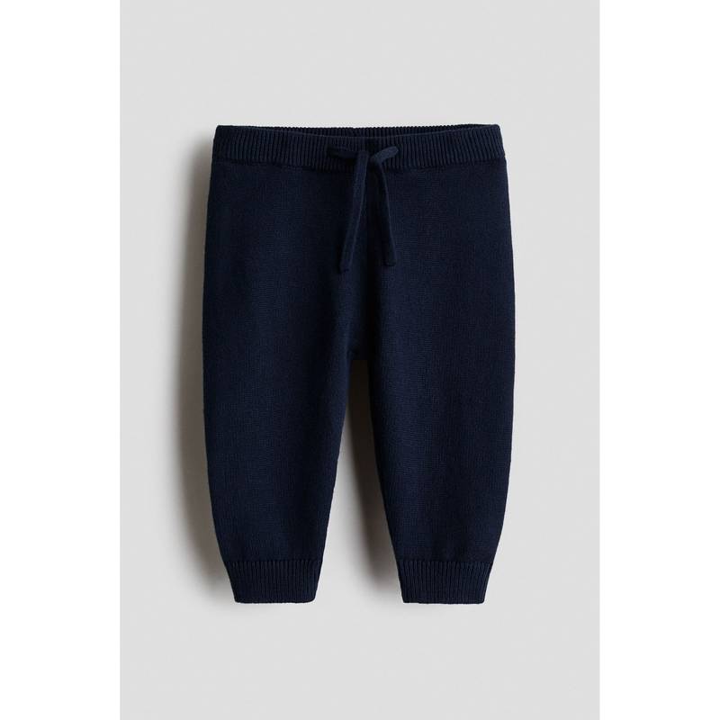 H&M Boys Navy Blue Fine-Knit Cotton Joggers (4-6 Months)