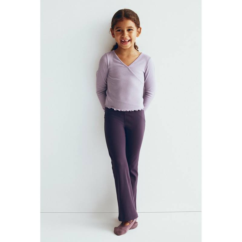 H&M Girls Purple Flared Sports Leggings With Softmove (3-4 Years)