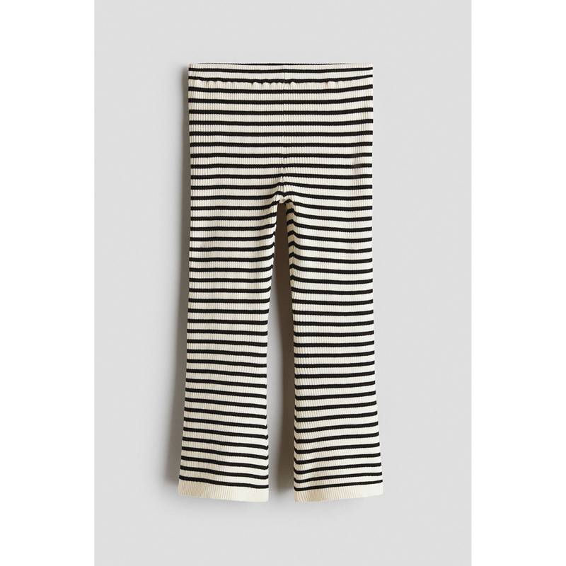 H&M Girls White Flared Rib-Knit Leggings (3-4 Years)