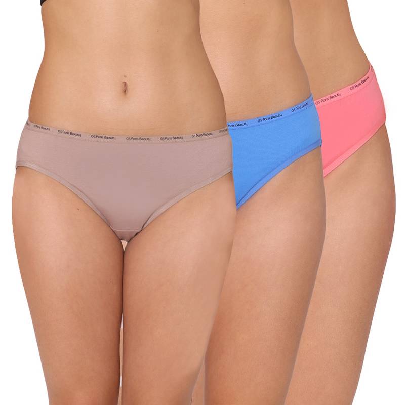 Groversons Paris Beauty Assorted Panties For Women - Multi-Color (Pack Of 3) (XL)