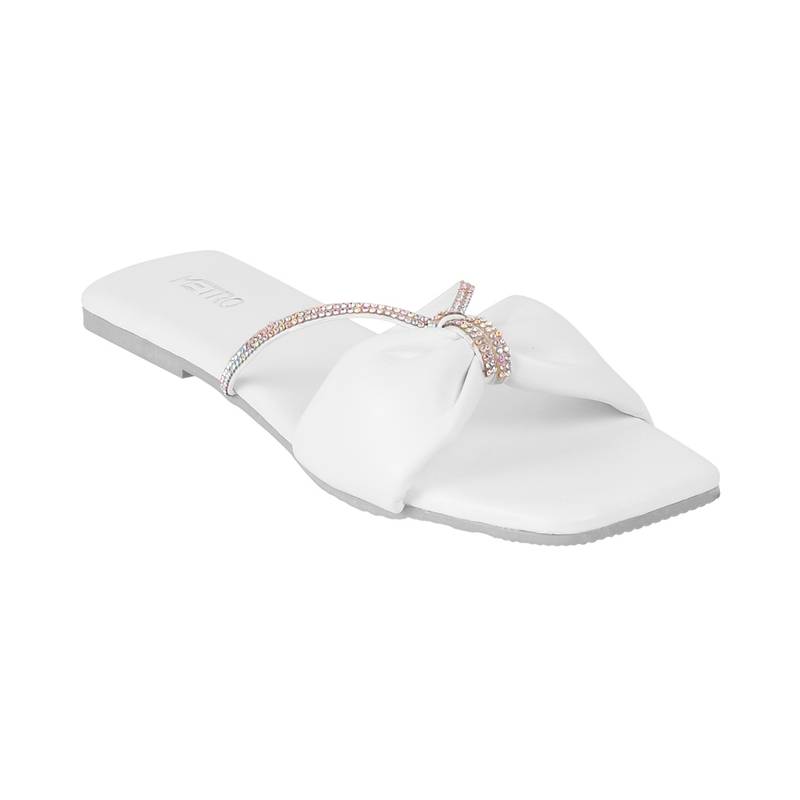 Metro Women Synthetic White Flats (EURO 40)