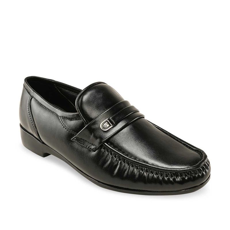 REGAL Men Black Solid Formal Leather Slip-Ons (UK 7)