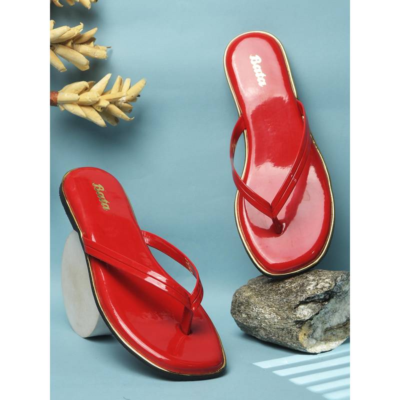 Bata Red Womens Flats (UK 3)