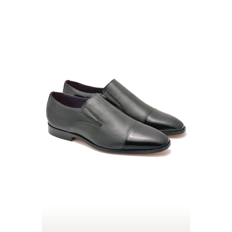 Buy Ruosh Black Solid plain Slip Ons Online
