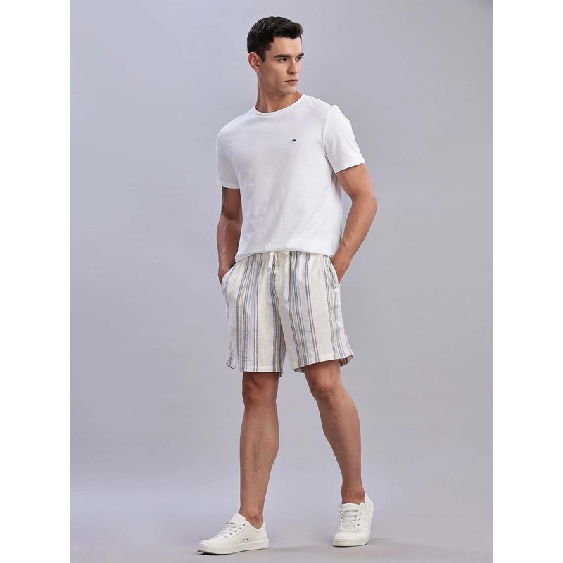 Tommy Hilfiger Loose Fit Striped Mid Rise Shorts (34)