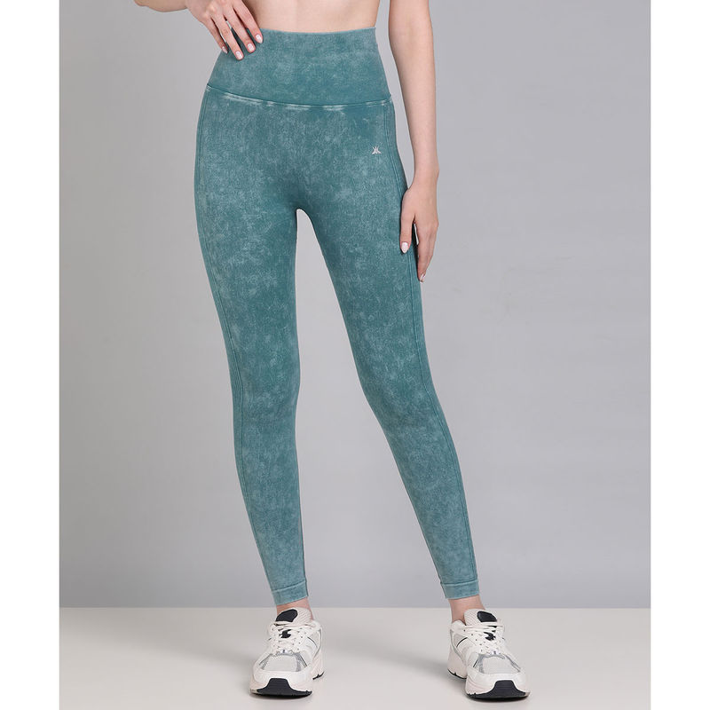 Kobo Teal Ankle Length Sports Leggings (S)