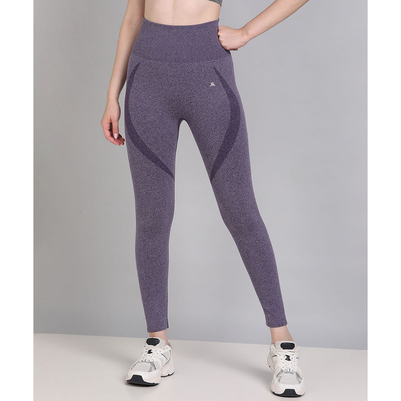 Kobo Purple Ankle Length Sports Leggings (M)