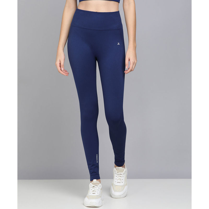 Kobo Navy Blue Ankle Length Sports Leggings (S)