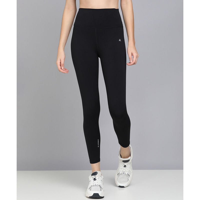 Kobo Black Ankle Length Sports Leggings (M)