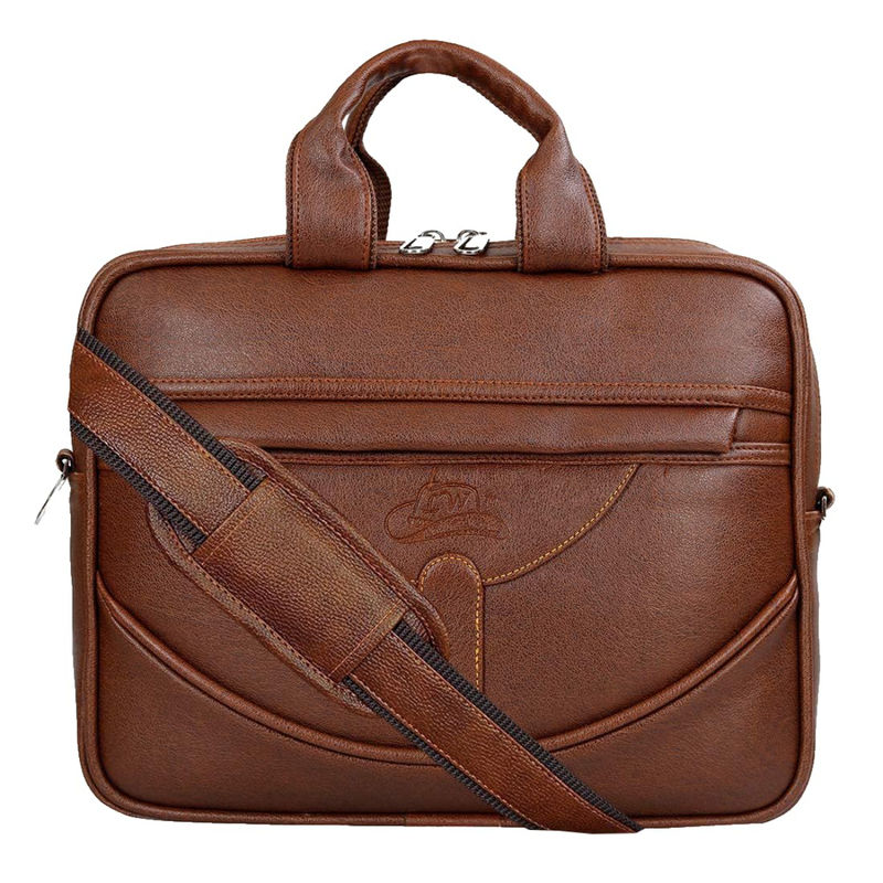 Buy Leather World 14 inch PU Small Laptop Office Bag for Men and