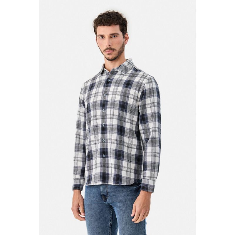 Snitch Grey Checks Full Sleeves Regular Casual Shirt for Men (XS)