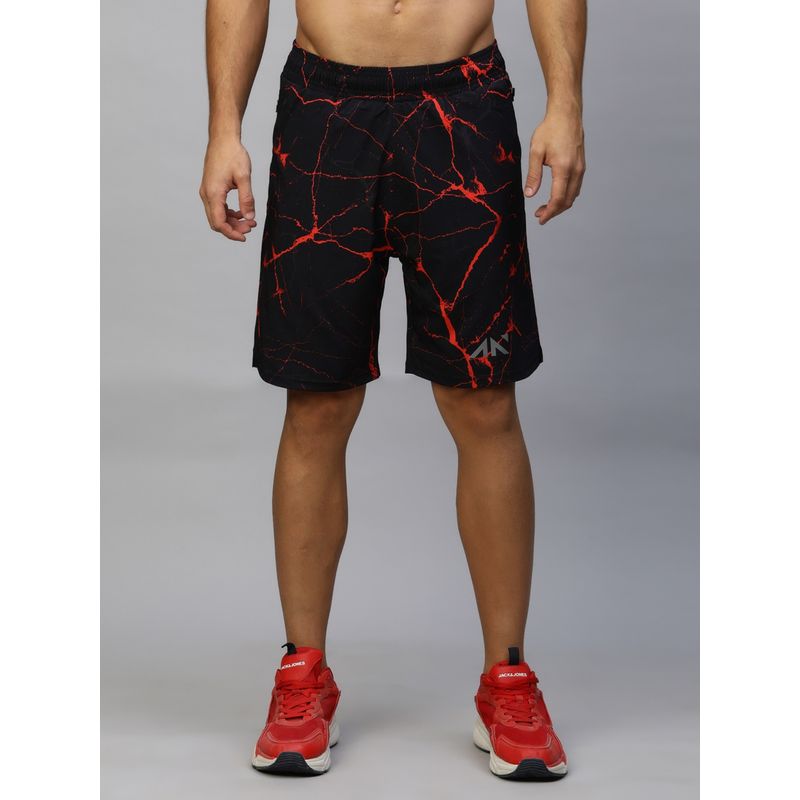 AESTHETIC NATION Aspire 2 In 1 Inner Compression Red Printed Shorts (M)