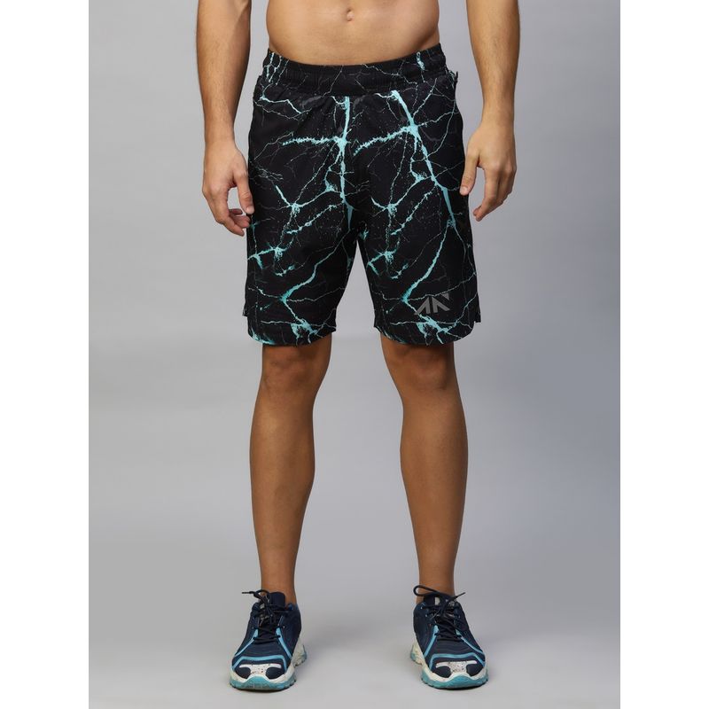 AESTHETIC NATION Aspire 2 In 1 Inner Compression Turquoise Printed Shorts (S)