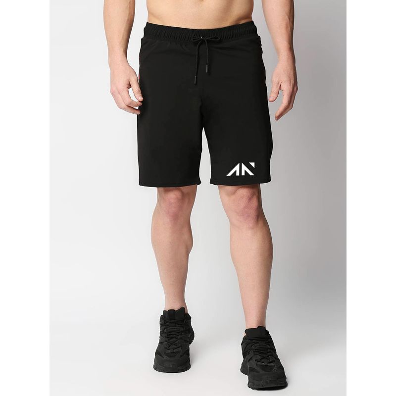 AESTHETIC NATION Critical 2 In 1 Inner Compression Black Printed Shorts (M)