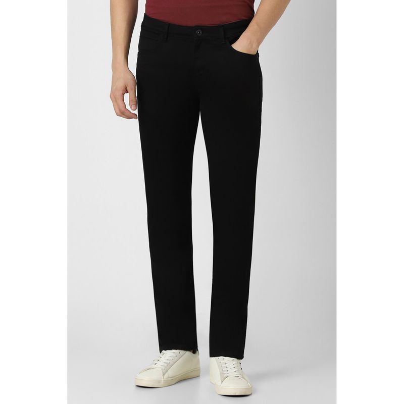 Van Heusen Men Black Mid Waist Straight Slim Fit Jeans (32)