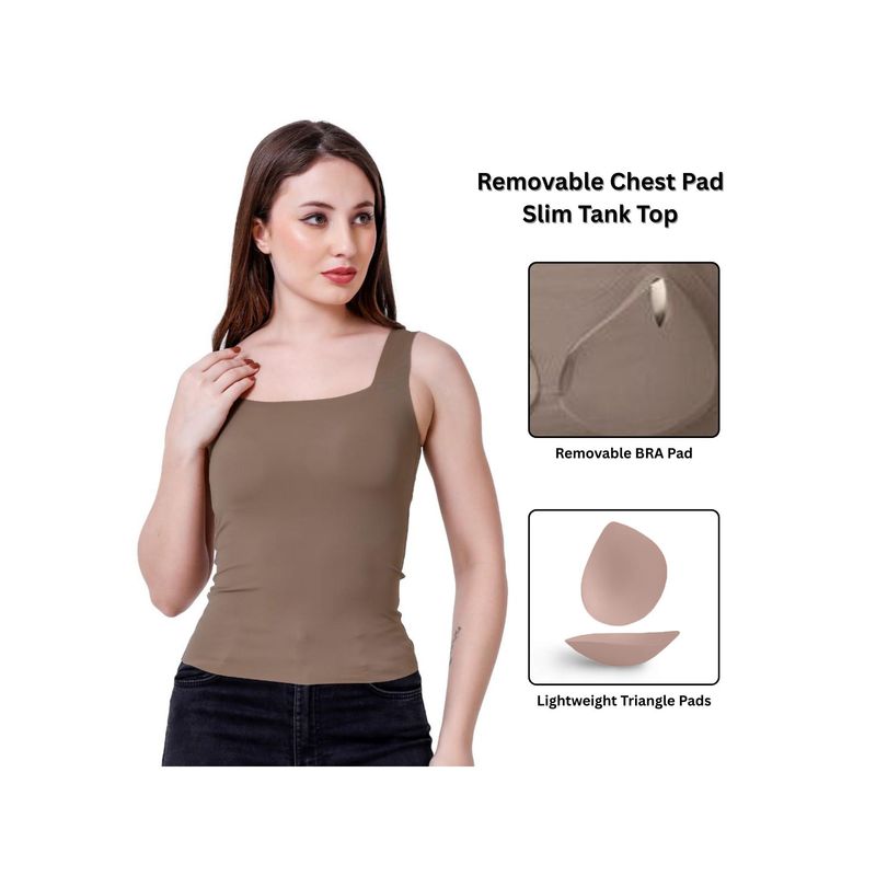 CareDone Seamless Padded Camisole for Comfortable Everyday Wear (M)