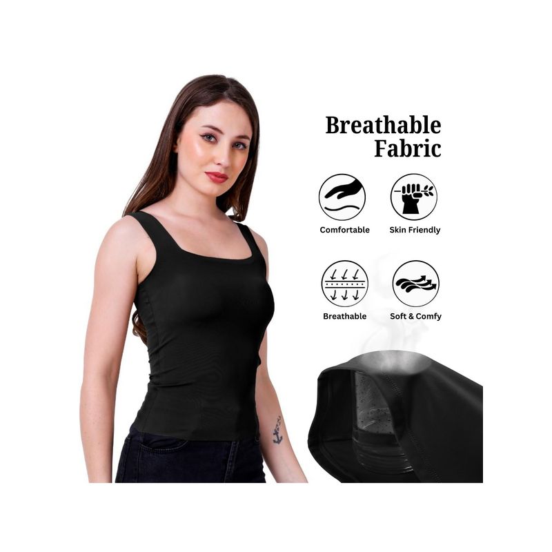 CareDone Stylish Stretchable Padded Camisole with Wide Straps (M)