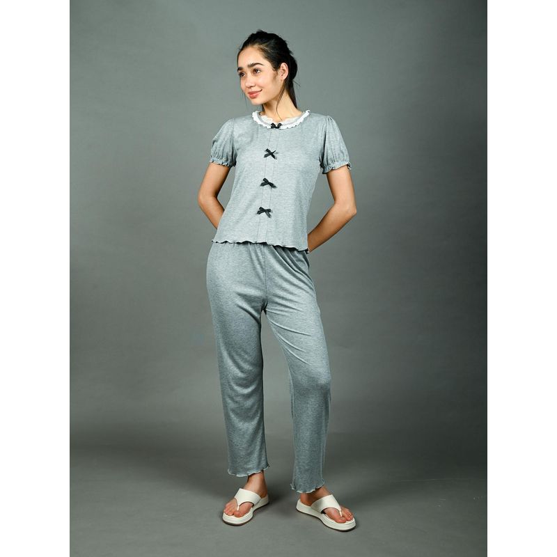 Odette Cotton Rib Nightsuit for Women (M)