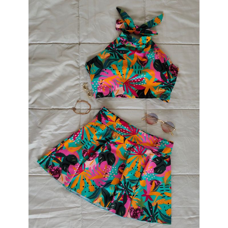 Addery Tropical Pop Top with Shorts (S)