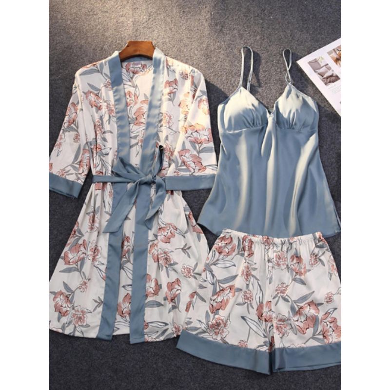WomanLikeU Grey 3-Piece Nightsuit (L)