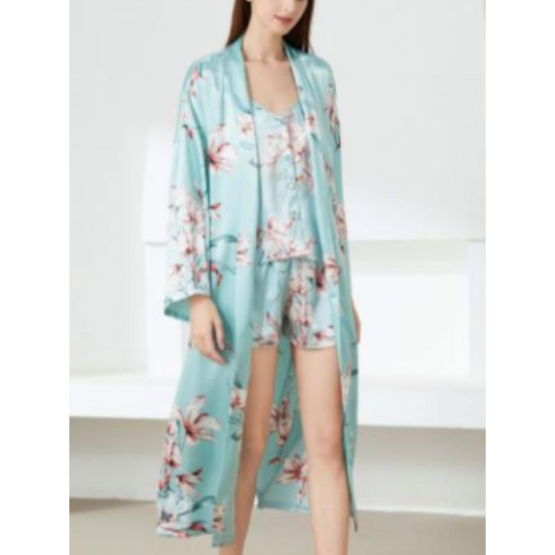WomanLikeU Light Blue 3-Piece Nightsuit (L)