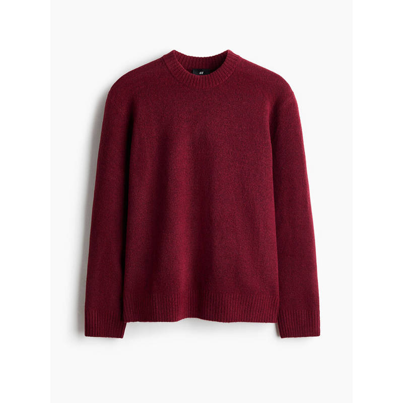 H&M Men Red Regular Fit Brushed Jumper (M)