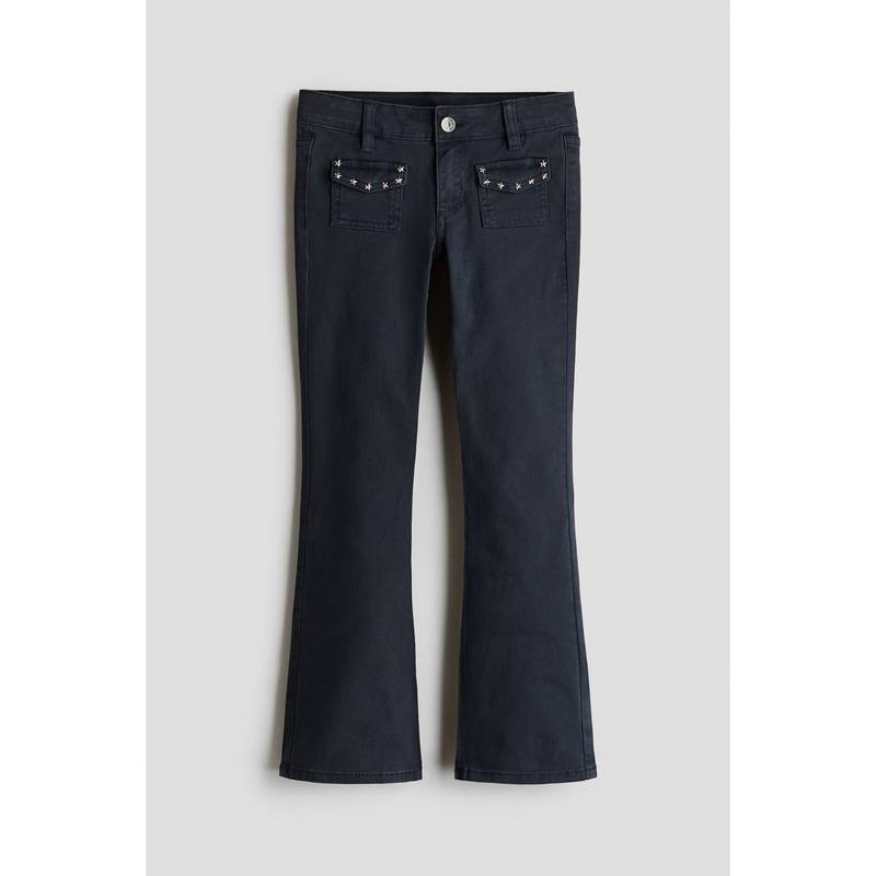 H&M Girls Navy Blue Stud-Detail Twill Jeans (11-12 Years)