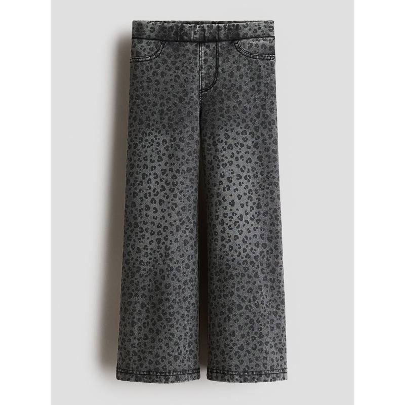 H&M Girls Grey Wide Denim-Look Jeggings (1.5-2 Years)