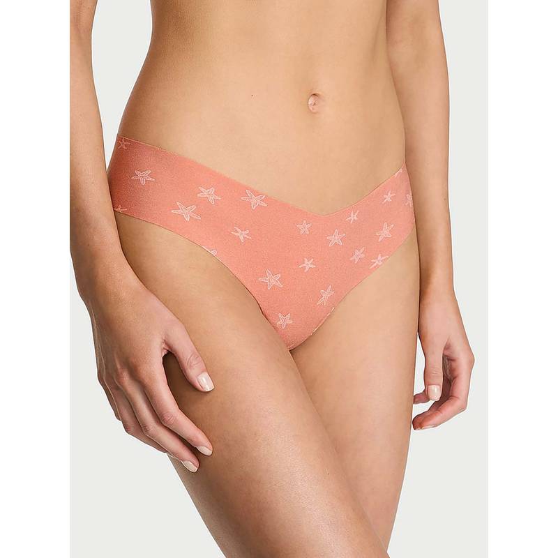 Victoria's Secret Beige Printed Thong Panty (XL)