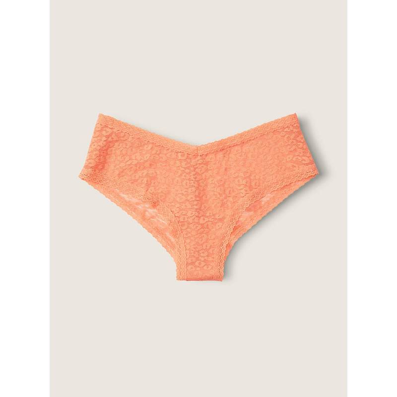 Victoria's Secret Orange Wear Everywhere Lace Cheekster Brief Panty (XS)