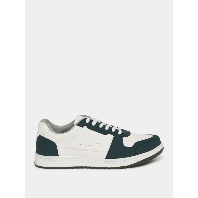 Styli Colorblock Perforated Textured Low Top Sneakers Dark Green (EURO 41)