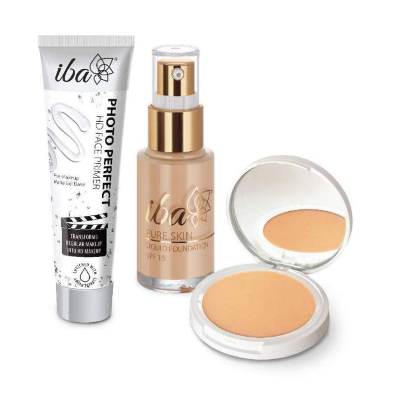 IBA Primer + Foundation + Compact Combo - Natural Beige