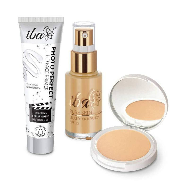 Iba Primer + Foundation + Compact Combo - Sun Beige