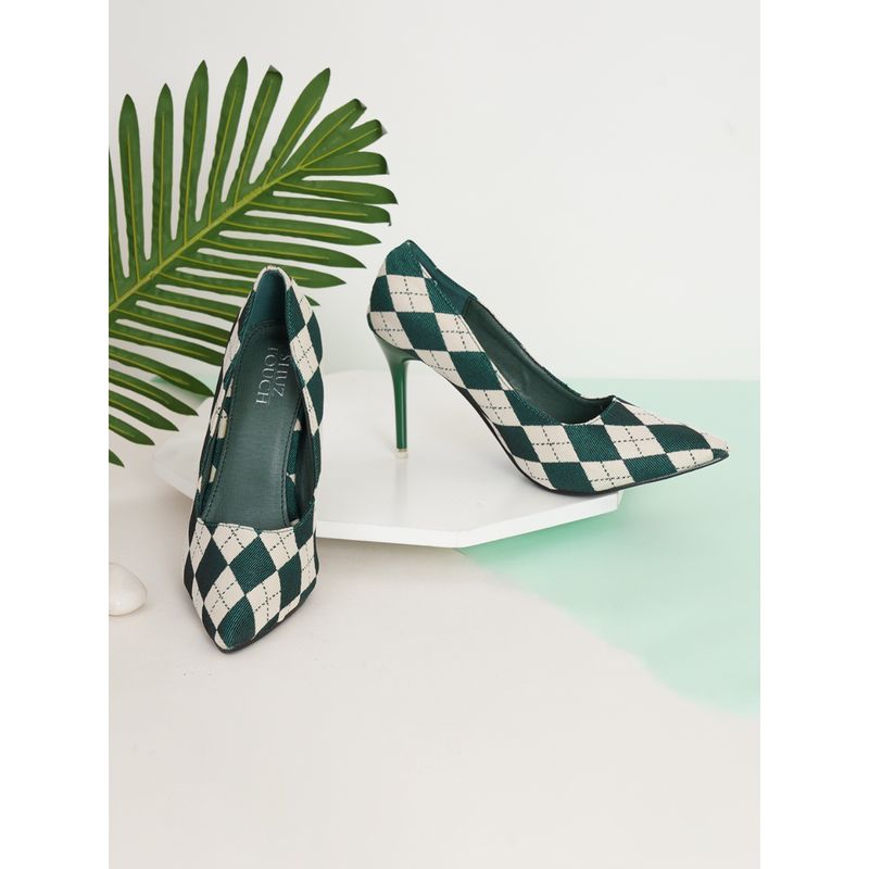 SHUZ TOUCH Printed Chickened Y2K Green Pumps (EURO 40)