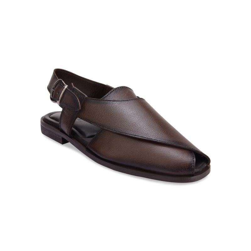 REGAL Brown Men Solid Leather Ethnic Sandals (UK 6)