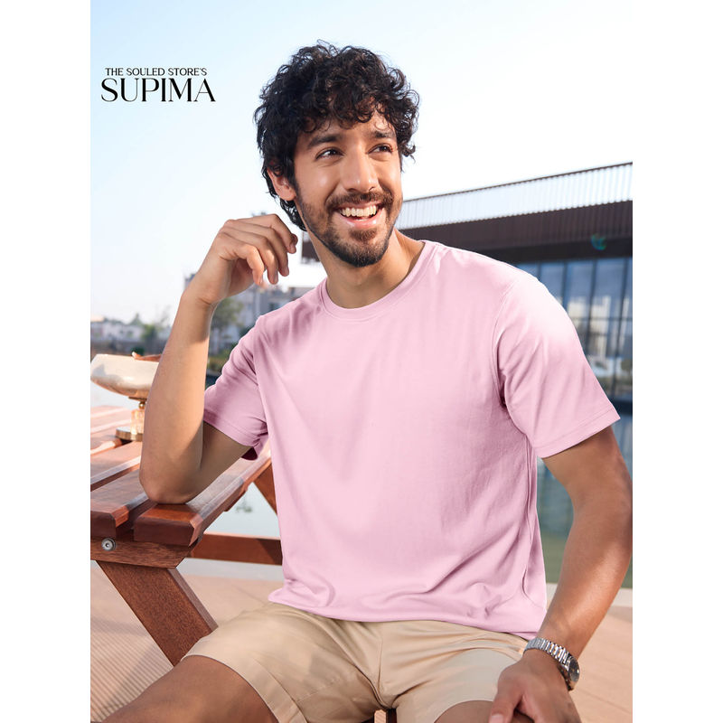 The Souled Store Supima: Dusty Pink T-Shirt (XL)