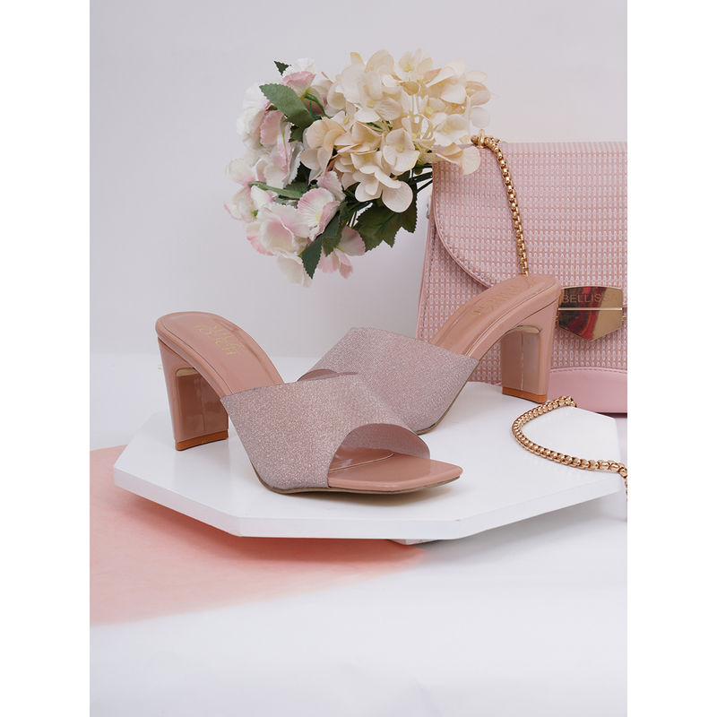 SHUZ TOUCH Solid Nude Heels