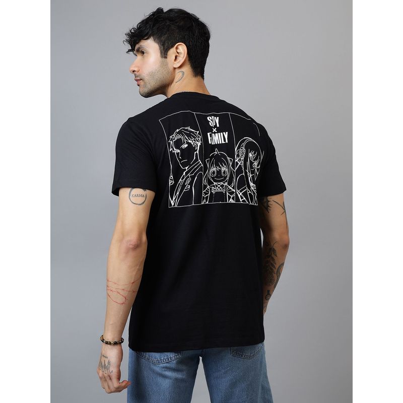 Free Authority Official Spy X Family Printed Regular Fit Black T-shirt (M)