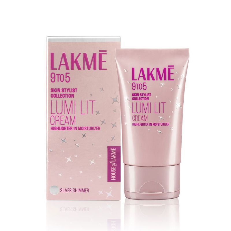 Lakme Lumi Lit Cream Moisturizer + Highlighter with Niacinamide & Hyaluronic Acid - Silver