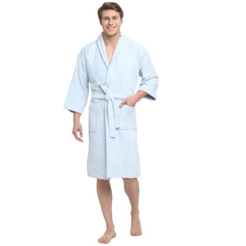 Creeva Light Blue 100% Cotton Bath Robe (L)