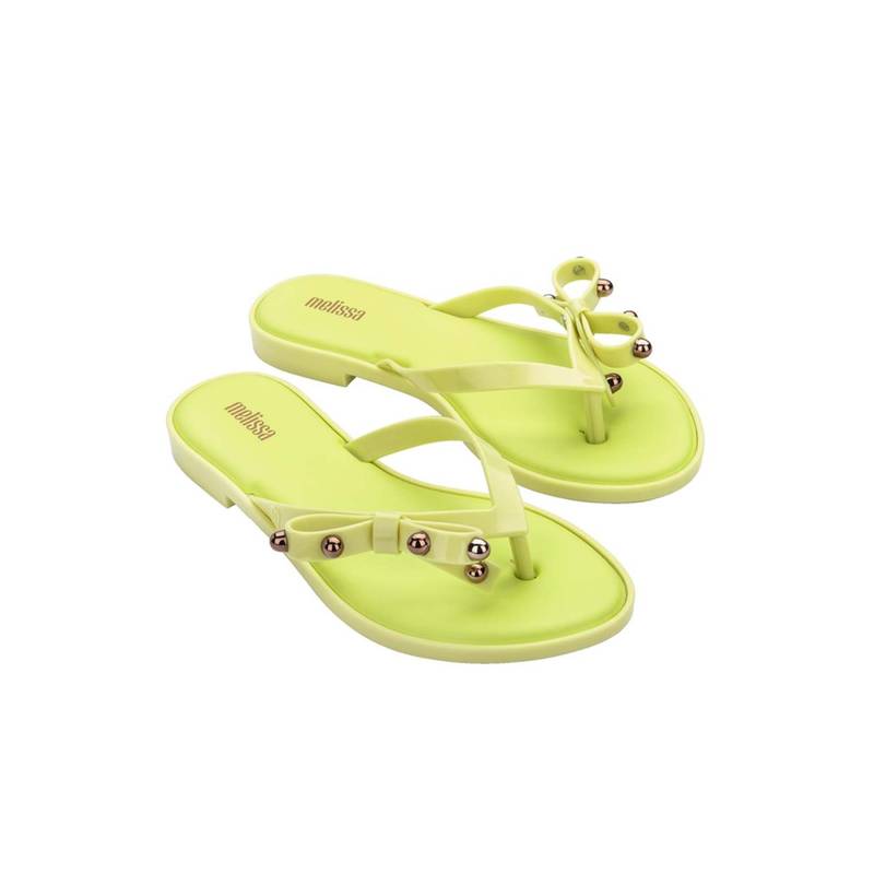 Melissa Flip Flop Slim Ad Stripes Yellow Flipflops UK 3