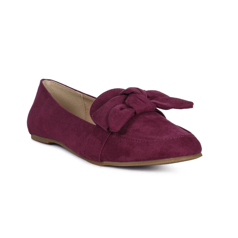 London Rag Pointed Toe Loafers in Burgundy (EURO 36)