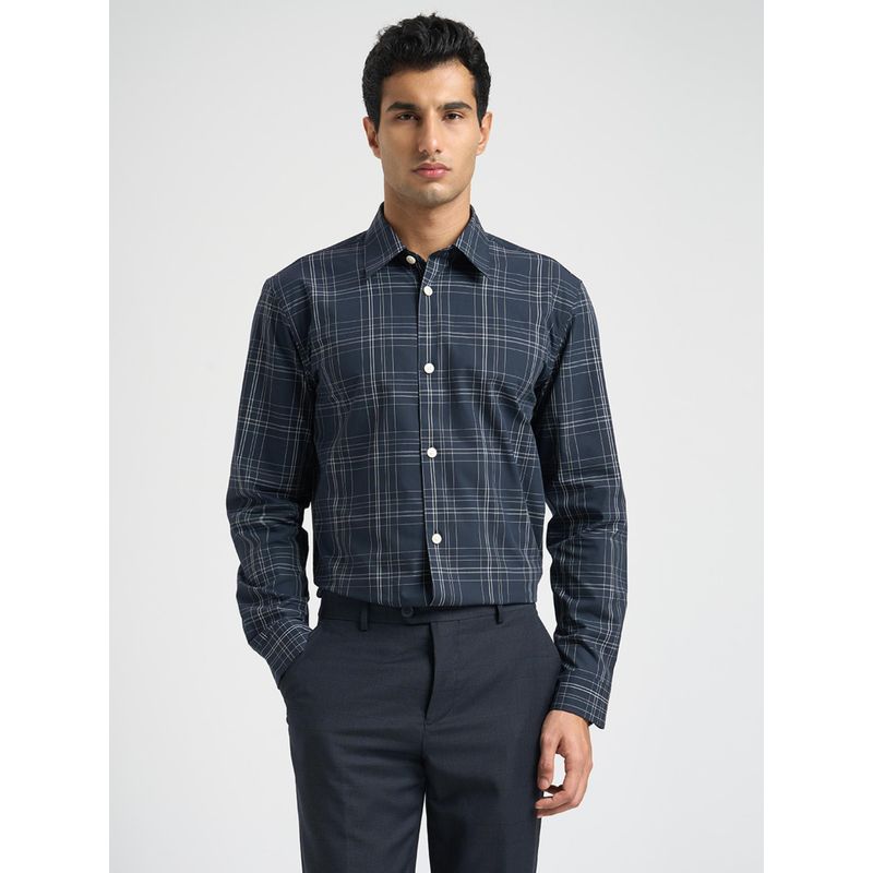Selected Blue Organic Cotton Check Shirt (M)