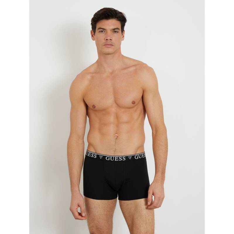Guess Men Black Solid Regular Fit Trunk (M)