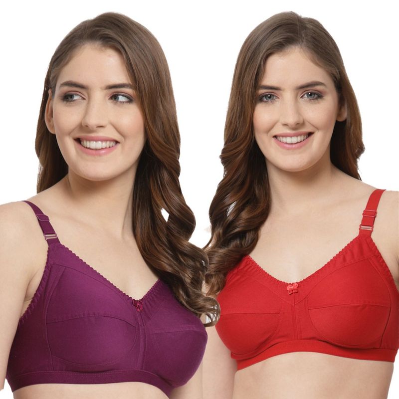 Cukoo Women Pack of 2 Pure Cotton Non Padded,Everyday-Bra (Pack of 2) (32B)