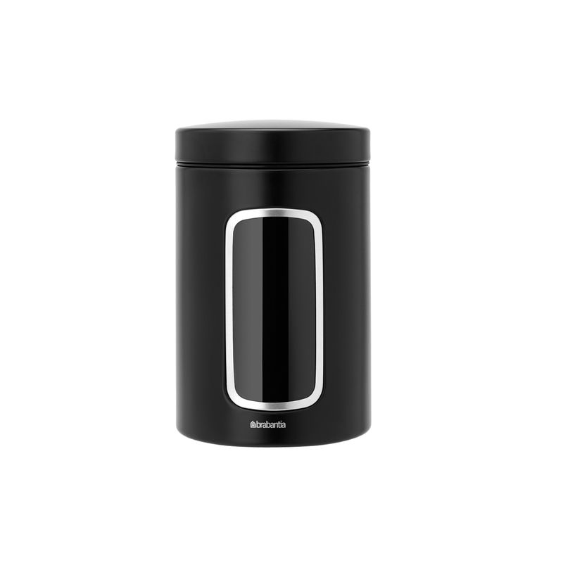 Brabantia Matt Black Window Canister, 1.4 Litre Buy Brabantia Matt